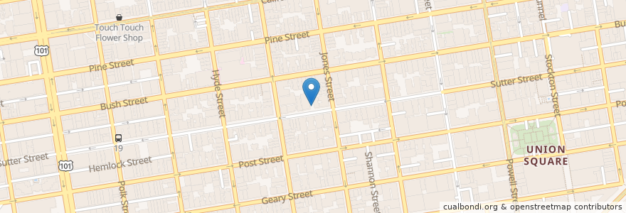 Mapa de ubicacion de Zipcar en 미국, 캘리포니아주, 샌프란시스코, 샌프란시스코.