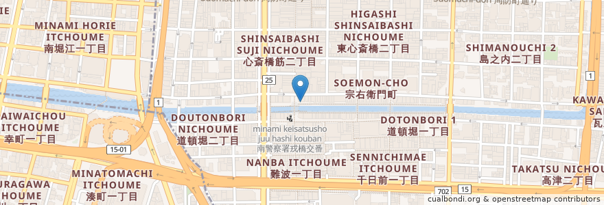 Mapa de ubicacion de 中国茶房8 en 日本, 大阪府, 大阪市, 中央区.