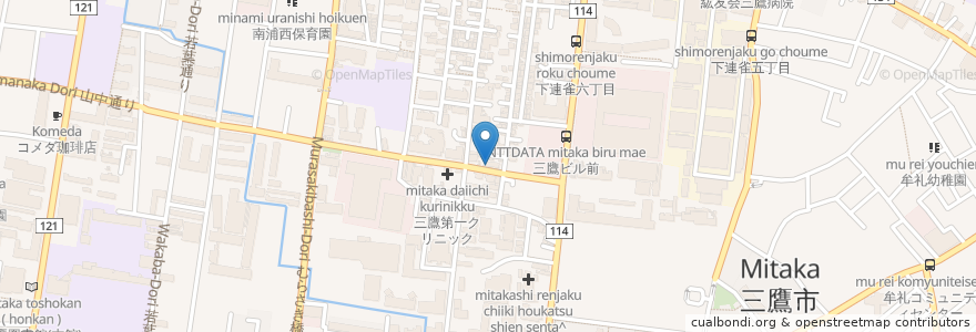 Mapa de ubicacion de 東大SPIRAL en 日本, 東京都, 三鷹市.