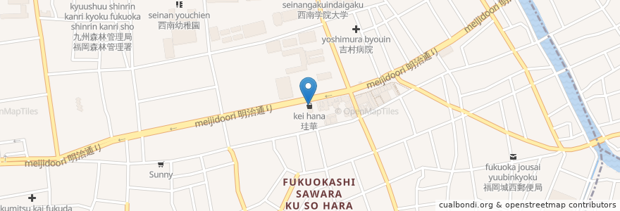 Mapa de ubicacion de 赤井塾 en Japan, Präfektur Fukuoka, 福岡市, 早良区.