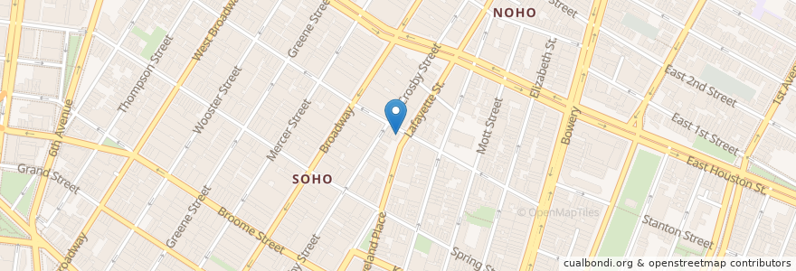 Mapa de ubicacion de Soho Park en Соединённые Штаты Америки, Нью-Йорк, Нью-Йорк, Округ Нью-Йорк, Манхэттен, Manhattan Community Board 2.