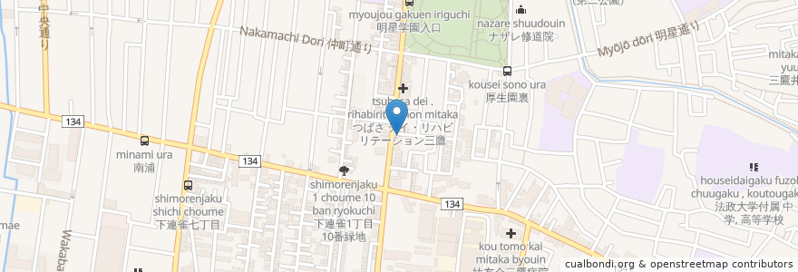 Mapa de ubicacion de 花岡クリニック en Japan, Tokyo, Mitaka.