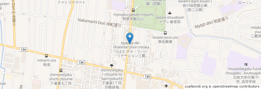 Mapa de ubicacion de スクールIE en 日本, 东京都/東京都, 三鷹市.