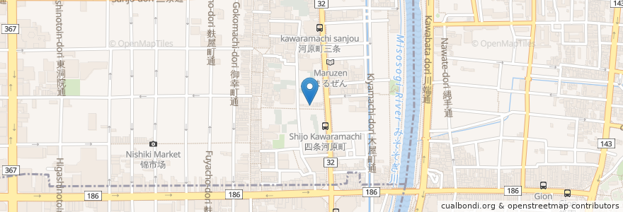 Mapa de ubicacion de サブウェイ en 일본, 교토부, 京都市, 中京区.