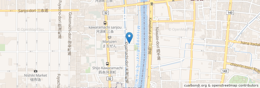 Mapa de ubicacion de 吉野鮓 en Japão, 京都府, Quioto, 中京区.