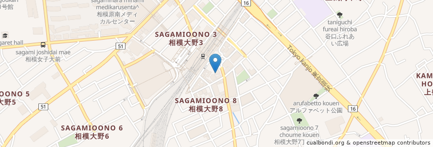 Mapa de ubicacion de すき家 en Japonya, 神奈川県, 相模原市, 南区.