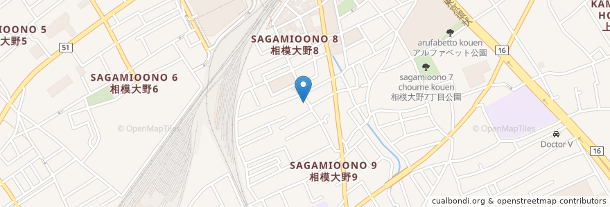 Mapa de ubicacion de みどり薬品 en Japonya, 神奈川県, 相模原市, 南区.