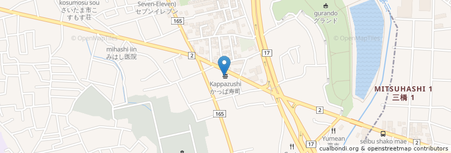 Mapa de ubicacion de かっぱ寿司新三橋店 en 日本, 埼玉県, さいたま市, 西区.
