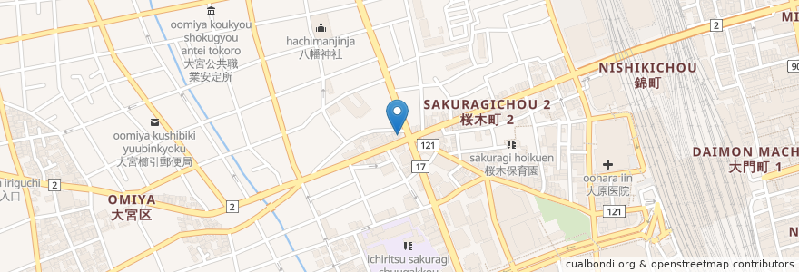 Mapa de ubicacion de ラーメンどでん en Japan, 埼玉県, さいたま市, 大宮区.