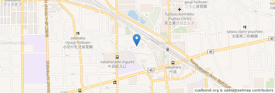 Mapa de ubicacion de ナマステ（カレー店） en Japon, Préfecture De Kanagawa, Kawasaki, 中原区.