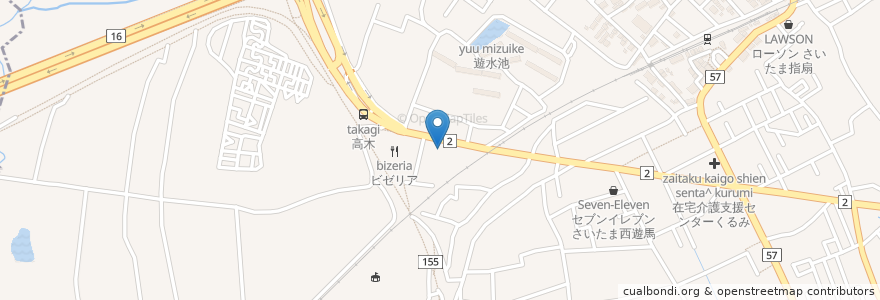 Mapa de ubicacion de 山田うどん食堂 en اليابان, 埼玉県, さいたま市, 西区.