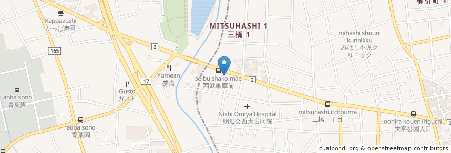 Mapa de ubicacion de たぬき庵 en Japonya, 埼玉県, さいたま市, 大宮区.