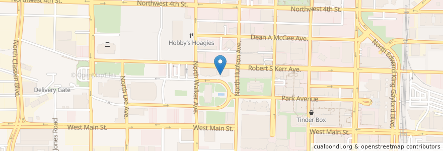 Mapa de ubicacion de Noble Theater en アメリカ合衆国, オクラホマ州, Oklahoma City, Oklahoma County.