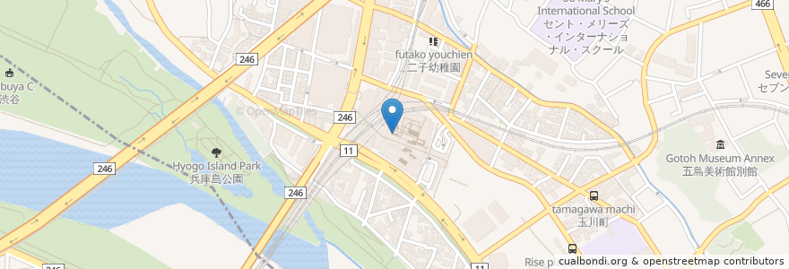 Mapa de ubicacion de 二子玉川ライズ 4階 赤ちゃん休憩室 en اليابان, 東京都, 世田谷区.