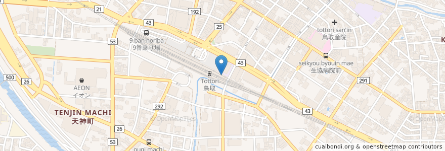 Mapa de ubicacion de 市営鳥取駅高架下第２自転車駐輪場 en Giappone, Prefettura Di Tottori, 鳥取市.