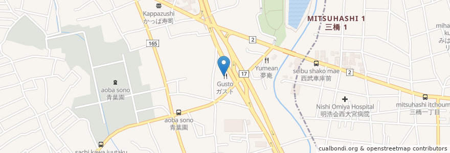 Mapa de ubicacion de ガスト en Japonya, 埼玉県, さいたま市.