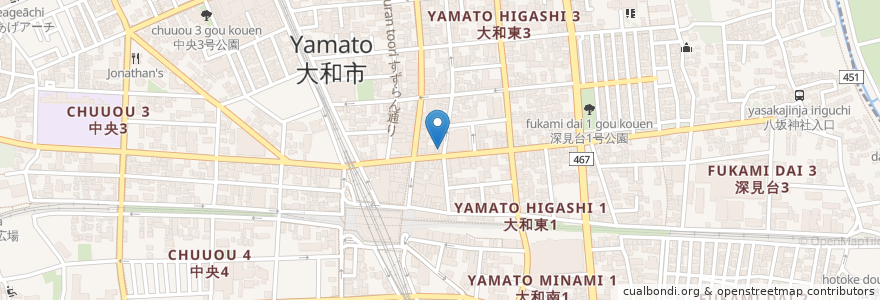 Mapa de ubicacion de Marimo en Japon, Préfecture De Kanagawa, 大和市.