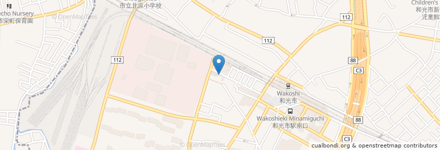 Mapa de ubicacion de 備中屋 en Japonya, 埼玉県, 和光市.