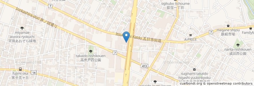 Mapa de ubicacion de こいけ家 en Giappone, Tokyo, 杉並区.