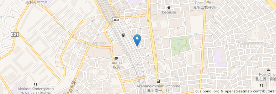Mapa de ubicacion de とらふぐ亭 en ژاپن, 東京都, 北区.