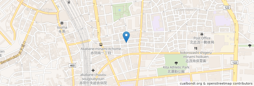 Mapa de ubicacion de やなぎ en Jepun, 東京都, 北区.