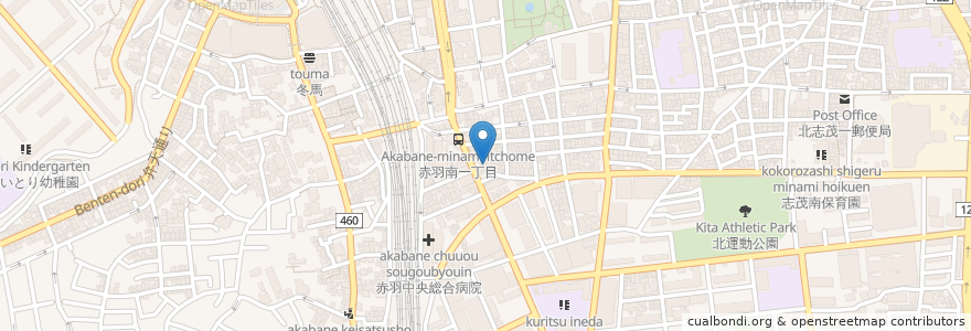 Mapa de ubicacion de いのうえ整骨院 en اليابان, 東京都, 北区.