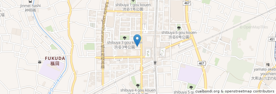 Mapa de ubicacion de hamama cafe en Japón, Prefectura De Kanagawa, 大和市.