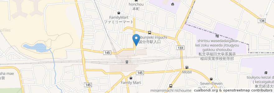 Mapa de ubicacion de 小川歯科 en Japan, 東京都, 国分寺市.