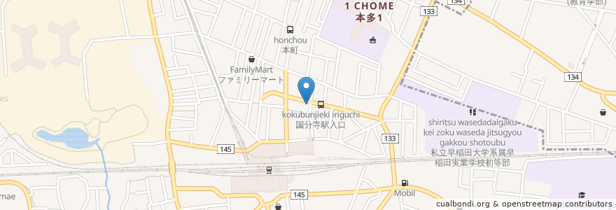 Mapa de ubicacion de 大和座 en Japon, Tokyo, 国分寺市.