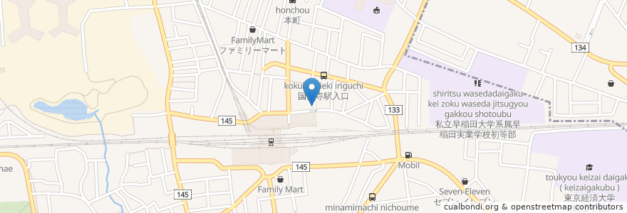 Mapa de ubicacion de 日高屋 en اليابان, 東京都, 国分寺市.