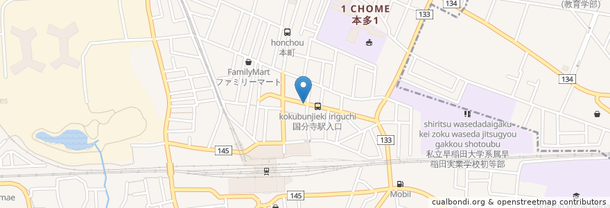 Mapa de ubicacion de かぶら屋 en 日本, 東京都, 国分寺市.