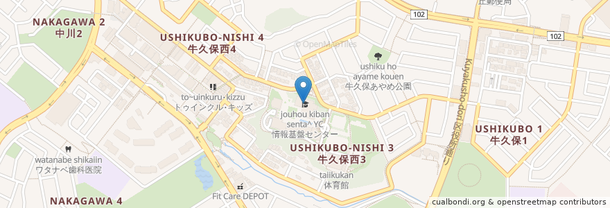 Mapa de ubicacion de 情報基盤センターYC en Japão, 神奈川県, 横浜市, 都筑区.