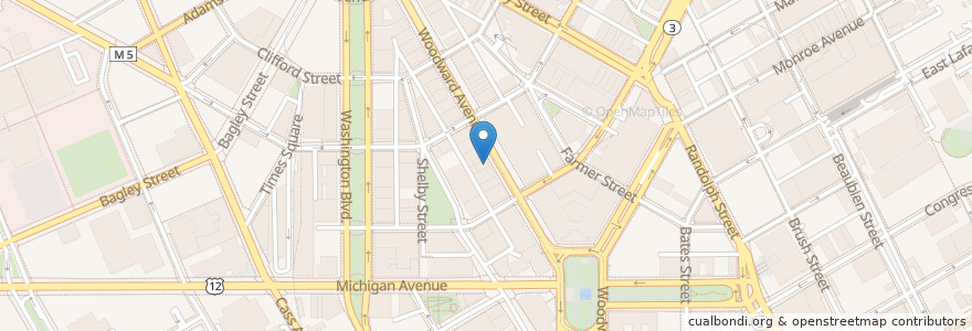 Mapa de ubicacion de The Hudson Cafe en Stati Uniti D'America, Michigan, Detroit.