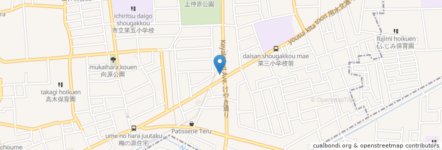 Mapa de ubicacion de 中華そば ごてん en Япония, Токио, Хигасиямато.
