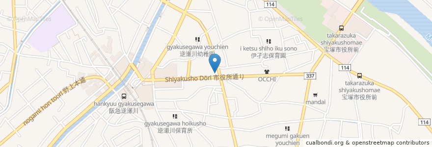 Mapa de ubicacion de モスバーガー en اليابان, 兵庫県, 宝塚市.