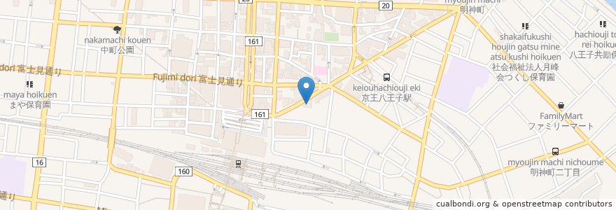 Mapa de ubicacion de デニーズ 八王子旭町店 (Denny's) en Japan, Tokyo, Hachioji.