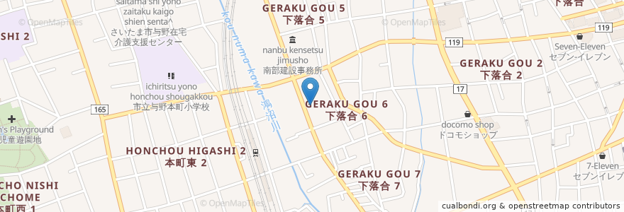 Mapa de ubicacion de 武蔵野銀行 与野支店 en 일본, 사이타마현, さいたま市, 中央区.
