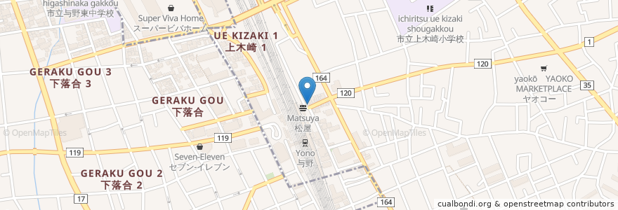 Mapa de ubicacion de 伝説のすた丼屋 en Japan, Präfektur Saitama, Saitama, 浦和区.