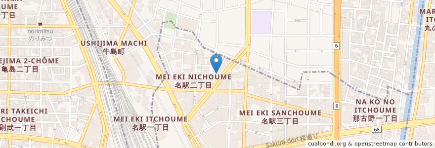 Mapa de ubicacion de 馬喰一代 en Japan, Präfektur Aichi, 名古屋市, 中村区.