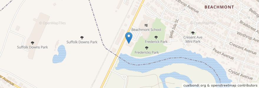 Mapa de ubicacion de Beachmont V.F.W. Post 6712 en 미국, 매사추세츠, Suffolk County, Revere.