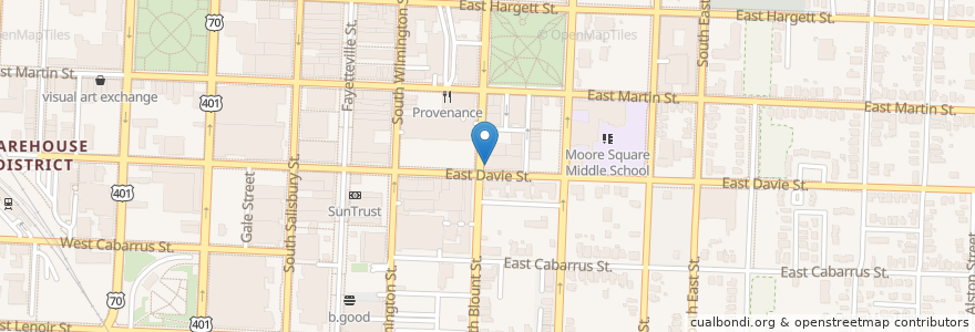 Mapa de ubicacion de El Rodeo Mexican Restaurant en الولايات المتّحدة الأمريكيّة, كارولاينا الشمالية, Wake County, Raleigh.