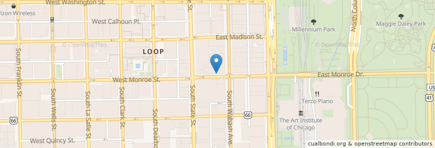 Mapa de ubicacion de Vapiano en Amerika Birleşik Devletleri, Illinois, Chicago.