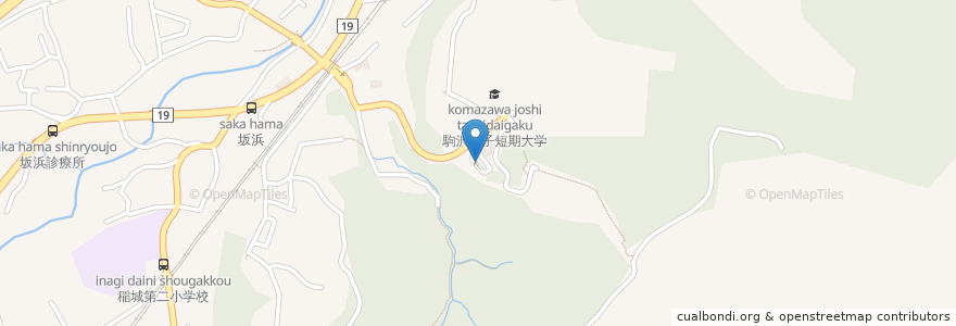 Mapa de ubicacion de 駒沢学園 en Japan, 東京都, 稲城市.