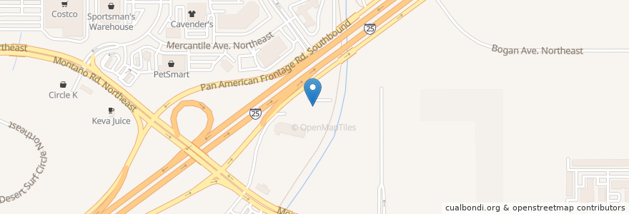 Mapa de ubicacion de Nexus Brewery and Restaurant en Amerika Syarikat, New Mexico, Bernalillo County, Albuquerque.