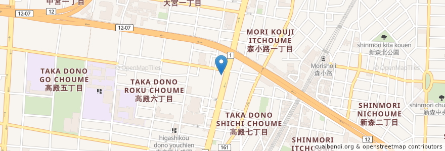 Mapa de ubicacion de 揚子江ラーメン 名門 en 日本, 大阪府, 大阪市, 旭区.