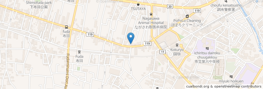 Mapa de ubicacion de 田邊歯科医院 en ژاپن, 東京都, 調布市.