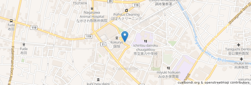 Mapa de ubicacion de 井上医院 en Japonya, 東京都, 調布市.