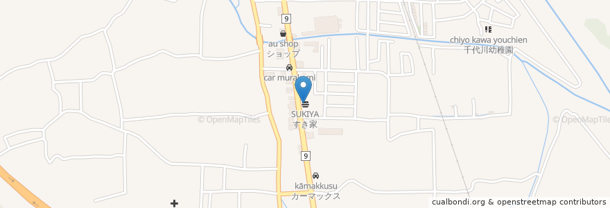 Mapa de ubicacion de すき家 en اليابان, 京都府, 亀岡市.