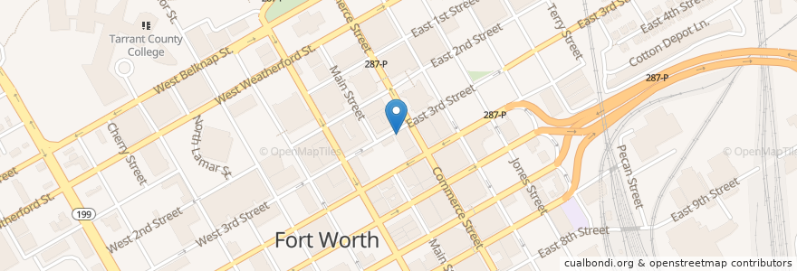 Mapa de ubicacion de Del Frisco's Grille en Vereinigte Staaten Von Amerika, Texas, Tarrant County, Fort Worth.