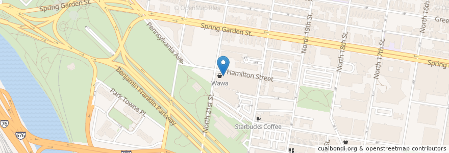 Mapa de ubicacion de Domino's en Estados Unidos De América, Pensilvania, Philadelphia County, Philadelphia.